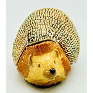 Wade Porcelain Hedgehog Trinket Box Tray 1960s England Lidded 4 inch Vintage